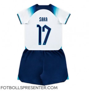 England Bukayo Saka #17 Hemmatröja Barn VM 2022 Kortärmad (+ korta byxor)